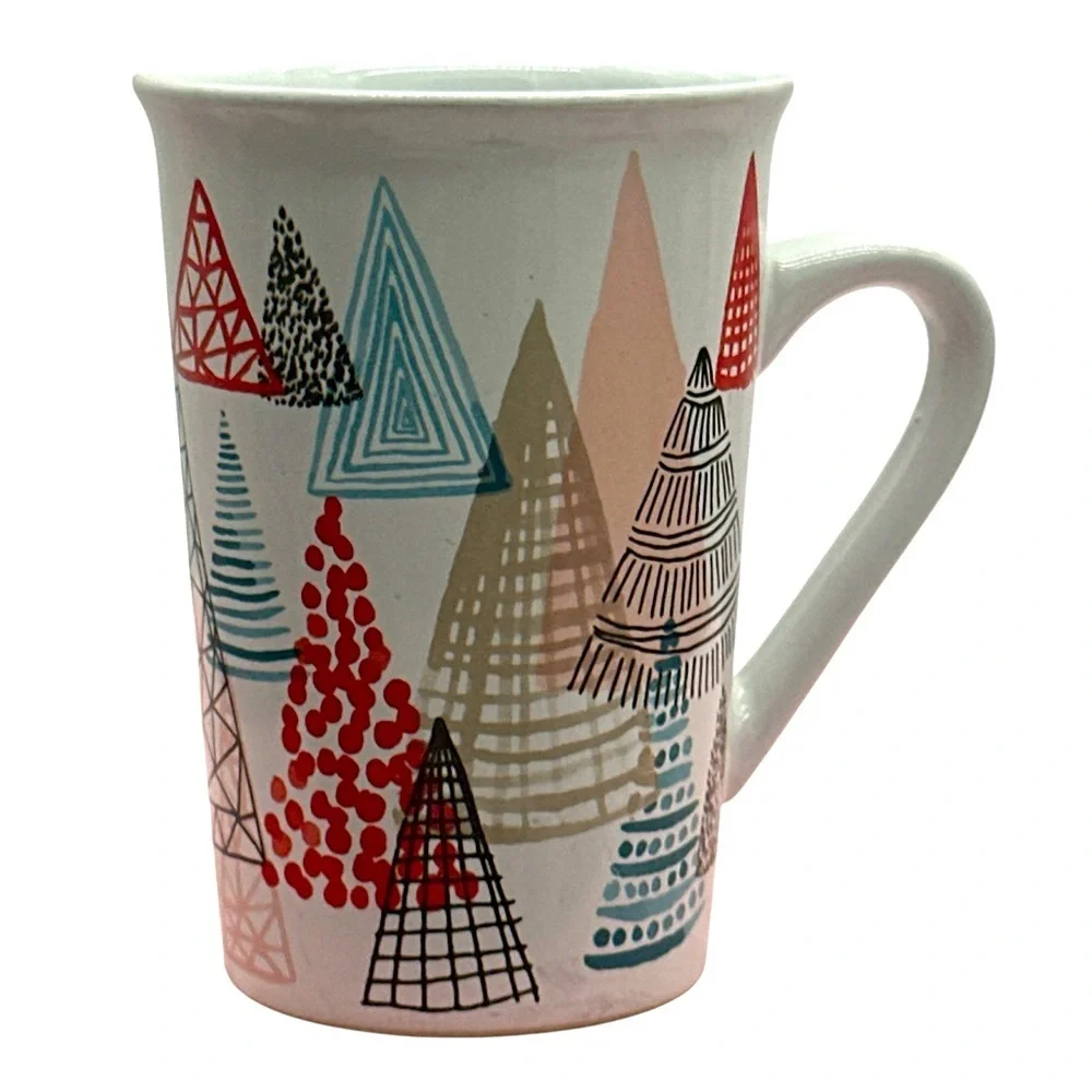 2018 Starbucks Holiday Coffee Mug 11oz Abstract Christmas Trees Ceramic